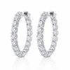 14k White Gold Lab Diamond Inside Out Hoop Earrings 5.00ctw
