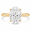 14k Yellow Gold 3.50ct Lab Grown Oval Diamond Solitaire Engagement Ring