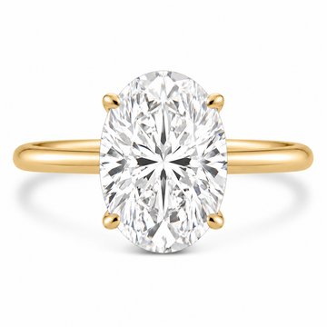 14k Yellow Gold 3.50ct Lab Grown Oval Diamond Solitaire Engagement Ring