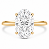 14k Yellow Gold 4.00ct Lab Grown Oval Diamond Solitaire Engagement Ring