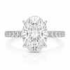 14k White Gold 2.50ct Lab Grown Oval Diamond Band Engagement Ring