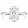 14k White Gold 3.00ct Lab Grown Oval Diamond Invisible Halo Solitaire Engagement Ring