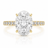 14k Yellow Gold 2.50ct Lab Grown Oval Diamond Band Engagement Ring