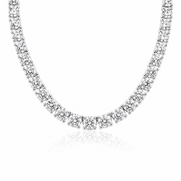 14k White Gold Lab Grown Diamond Classic Tennis Necklace 15.00ctw