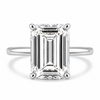 14k White Gold 5.50ct Lab Grown Emerald Diamond Solitaire Engagement Ring