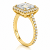 14k Yellow Gold 2.50ct Lab Grown Emerald Diamond Halo Engagement Ring