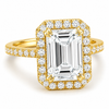 14k Yellow Gold 2.50ct Lab Grown Emerald Diamond Halo Engagement Ring