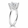 14k White Gold 4.00ct Lab Grown Asscher Diamond Solitaire Engagement Ring