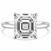 14k White Gold 4.00ct Lab Grown Asscher Diamond Solitaire Engagement Ring