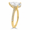 14k Yellow Gold 3.00ct Lab Grown Pear Diamond Invisible Halo Engagement Ring