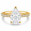 14k Yellow Gold 3.00ct Lab Grown Pear Diamond Invisible Halo Engagement Ring
