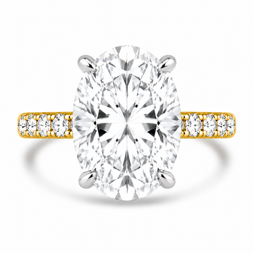 14k Yellow Gold 3.75ct Lab Grown Oval Diamond Invisible Halo Engagement Ring