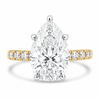 14k Yellow Gold 4.50ct Lab Grown Pear Diamond Band Engagement Ring