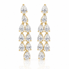 14k Yellow Gold Lab Grown Pear Diamond Dangling Earrings 4.50ctw