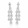 14k White Gold Lab Grown Pear Diamond Dangling Earrings 4.50ctw