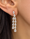 14k Yellow Gold Lab Grown Pear Diamond Dangling Earrings 4.50ctw