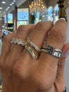 14k White Solid Gold Triangle Wrap Ring