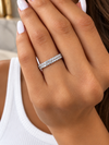 14k White Gold Double Row Diamond Ring .40ctw