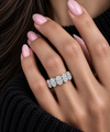 14k White Gold Lab Grown Oval Diamond Eternity Band 8.00ctw