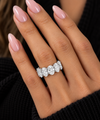 14k White Gold Lab Grown Oval Diamond Eternity Band 9.00ctw