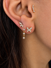 14k Yellow Gold Butterfly Diamond Stud Earrings .20ctw