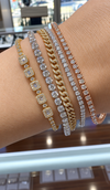 14k Yellow Gold Diamond Cuban Link Bracelet .45ctw