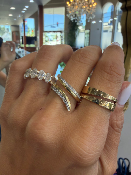 14k Yellow Solid Gold Triangle Wrap Ring