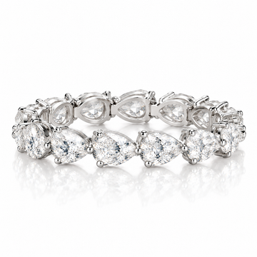 14k White Gold Lab Grown Pear Diamond East West Eternity Band 3.75ctw