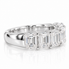 14k White Gold Lab Grown Emerald Diamond Half Eternity Comfort Band 3.30ctw