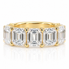 14k Yellow Gold Lab Grown Emerald Diamond Half Eternity Comfort Band 3.30ctw