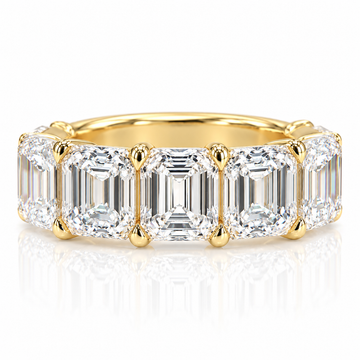 14k Yellow Gold Lab Grown Emerald Diamond Half Eternity Comfort Band 3.30ctw