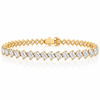 14k Yellow Gold Lab Grown Emerald Diamond Slanted Tennis Bracelet 10.00ctw