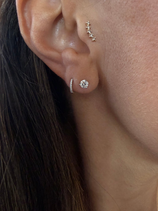 14k White Gold Lab Grown Round Diamond Stud Earrings .50ctw