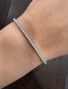 14k White Gold Lab Grown Round Diamond Classic Tennis Bracelet 1.50ctw