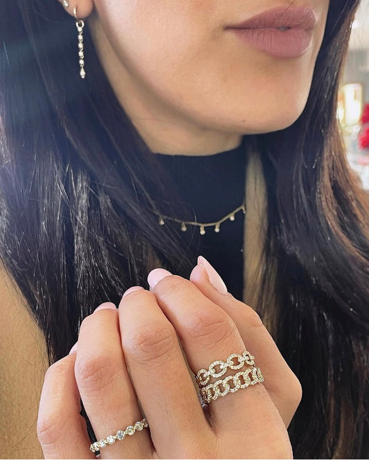 14k Yellow Gold Cuban Link Diamond Ring .55ctw