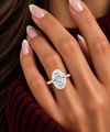 14k Yellow Gold 5.00ct Lab Grown Oval Diamond Hidden Halo Engagement Ring