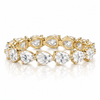 14k Yellow Gold Lab Grown Pear Diamond East West Eternity Band 3.75ctw