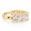 14k Yellow Gold Lab Grown Alternating Pear Diamond Half Eternity Band 2.20ctw