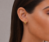 14k Yellow Solid Gold Wide Mini Huggie Earrings 10mm