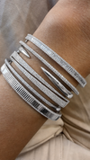 14k White Gold Diamond Triangle Wrap Bangle 1.10ctw