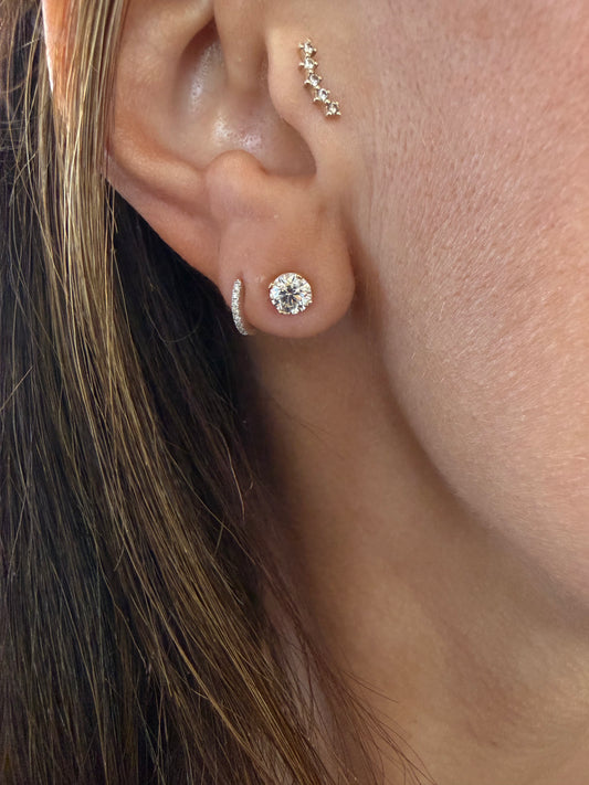 14k Yellow Gold Lab Grown Round Diamond Stud Earrings 1.00ctw