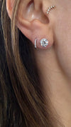 14k White Gold Lab Grown Round Diamond Stud Earrings 1.80ctw