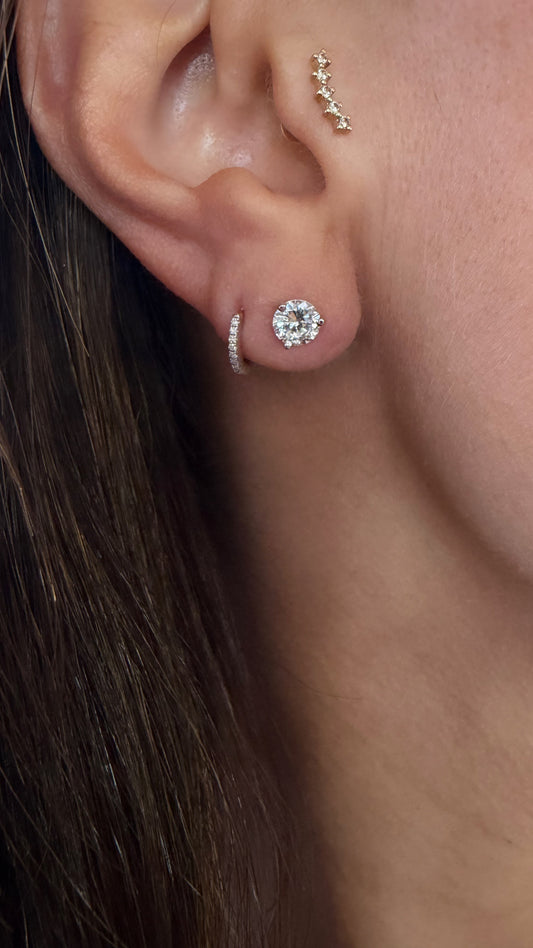 14k White Gold Lab Grown Round Diamond Stud Earrings 1.20ctw