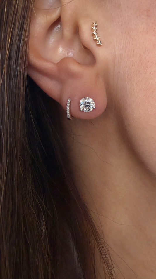 14k Yellow Gold Lab Grown Round Diamond Stud Earrings 1.50ctw