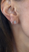 14k White Gold Lab Grown Oval Diamond Stud Earrings 1.20ctw