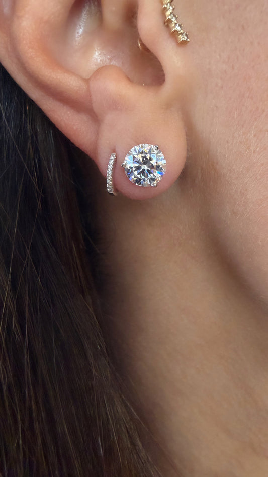 14k White Gold Lab Grown Round Diamond Stud Earrings 3.60ctw