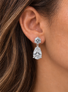 14k White Gold Lab Grown Round & Pear Multi Shape Diamond Earrings 7.00ctw