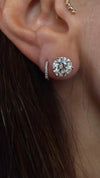 14k White Gold Lab Grown Round Diamond Stud Earrings 4.30ctw