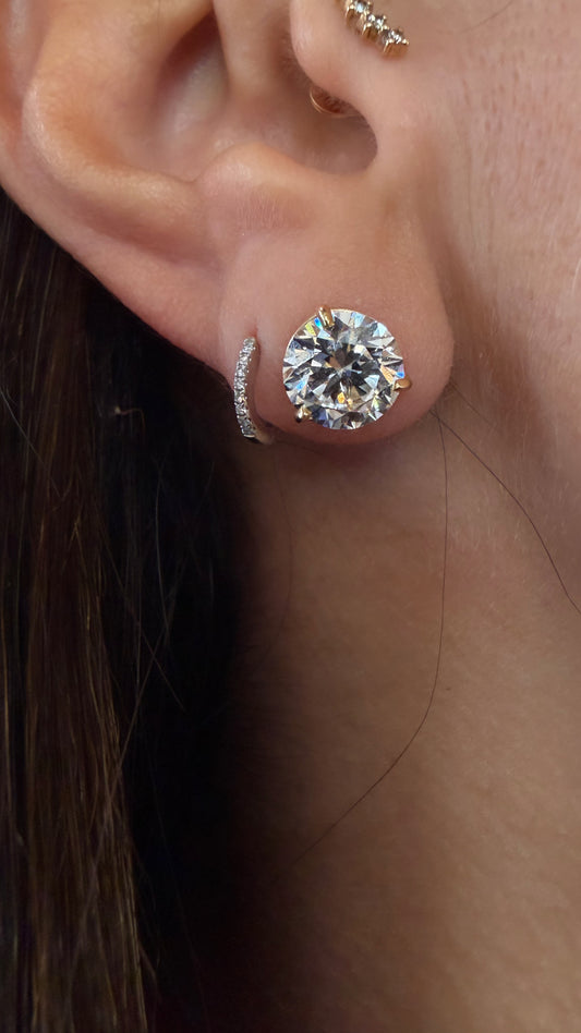 14k Yellow Gold Lab Grown Round Diamond Stud Earrings 5.20ctw