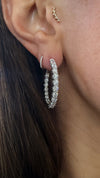 14k White Gold Lab Diamond Inside Out Hoop Earrings 5.00ctw